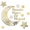 Eid Mubarak Gold Acrylic Wall Sticker Ramadan Kareem Large Mirror Wall Decal