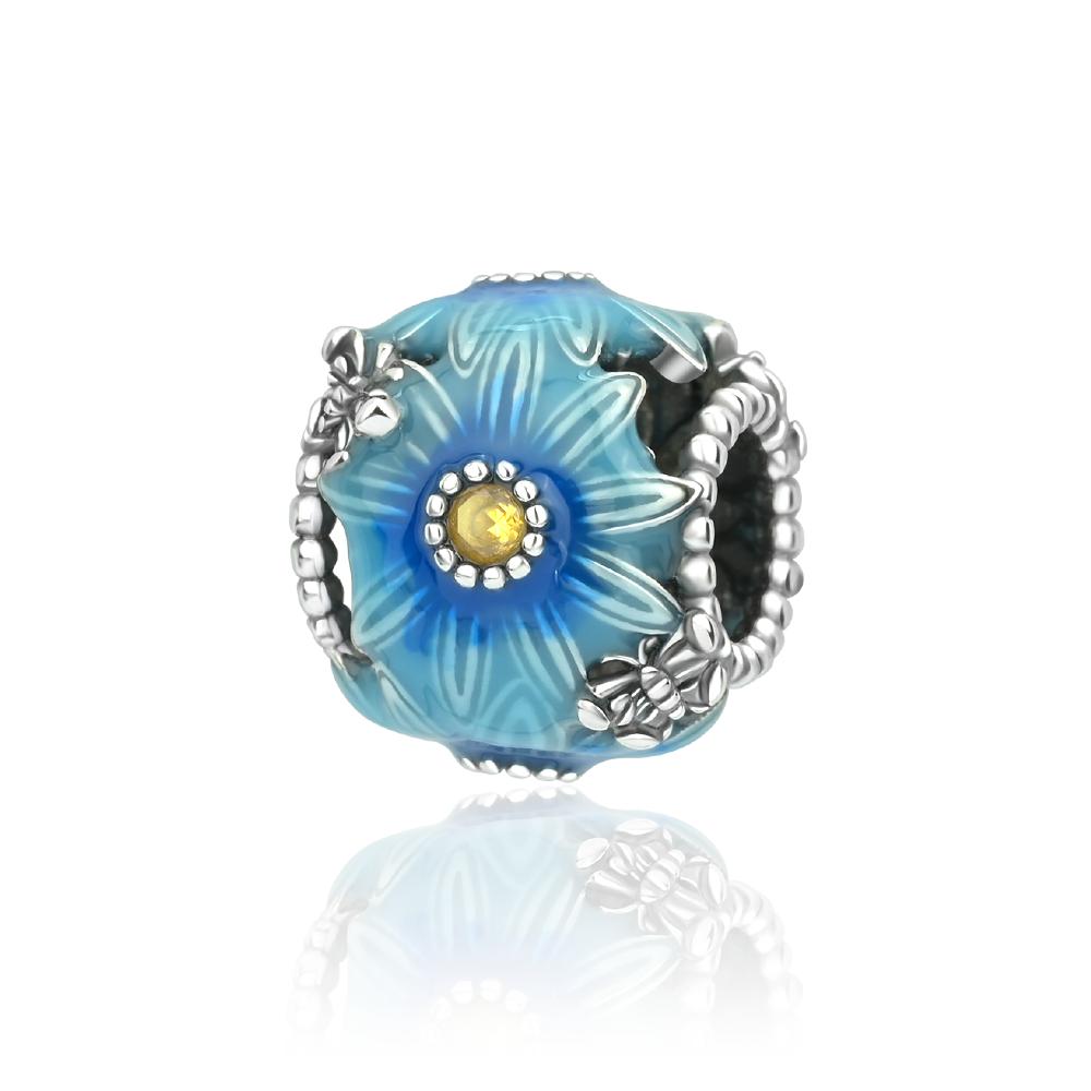 Copper Fit Original Bracelet Charm Jewelry Diy Blue Clip Bead Galaxy Starry Sky Series Pendant Moon Dangle