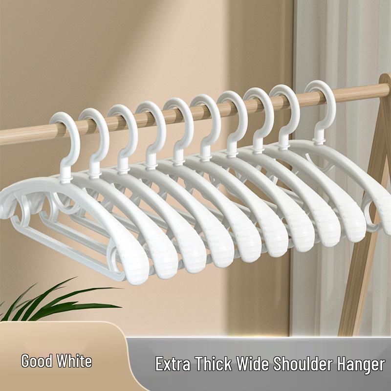 Thickened Wide Shoulder Non-Slip Plastic Hanger: No Bumps, Ideal for Coats and Clothes