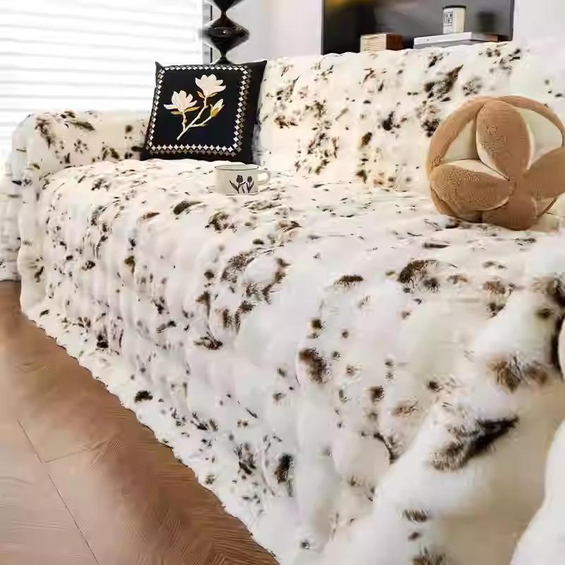 Modern Minimalist High End Sofa Case Bubble Like Jacquard Tie Dye Settee Pad Autumn Winter Anti Slip Wear Resistant Couch Mat