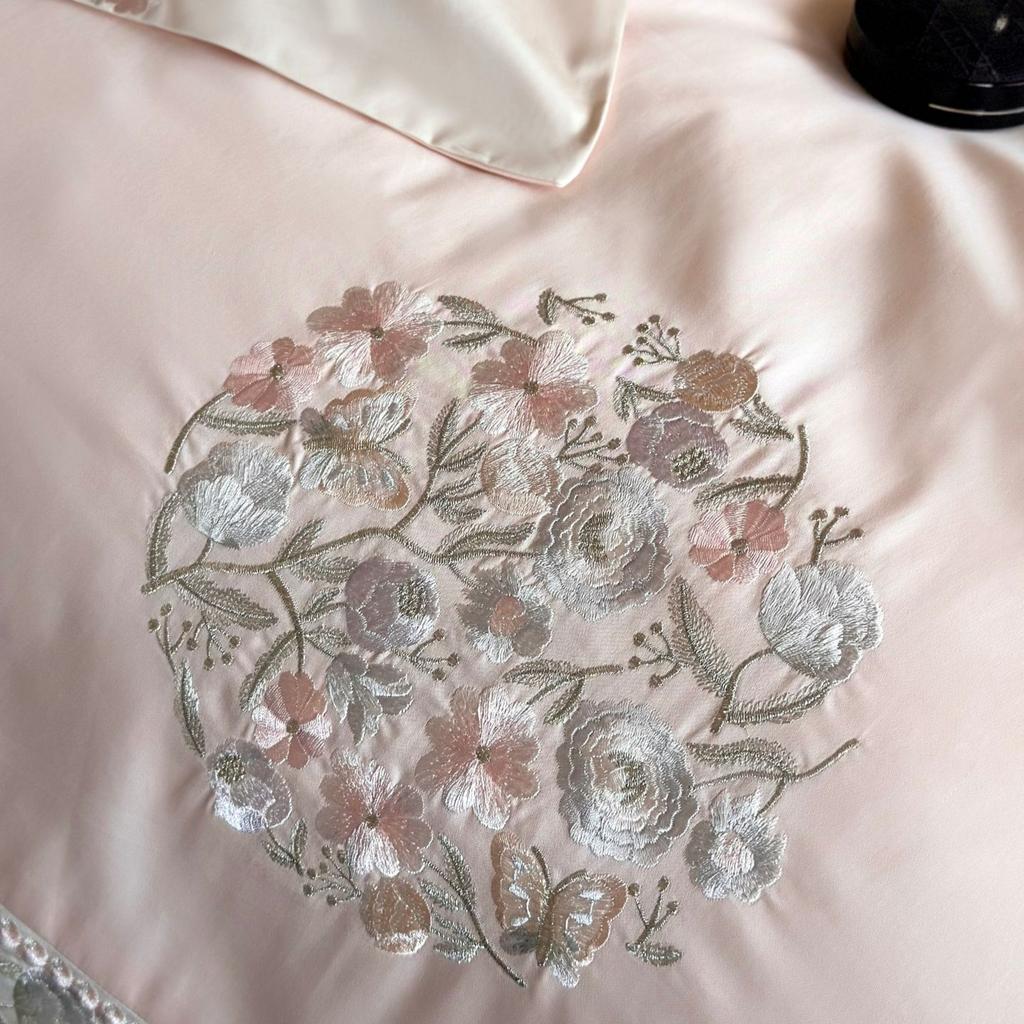 Pure Cotton Bedding Four-piece French Light Luxury Breathable Comfortable Quilt Cover Bed Sheet Pillowcase Set