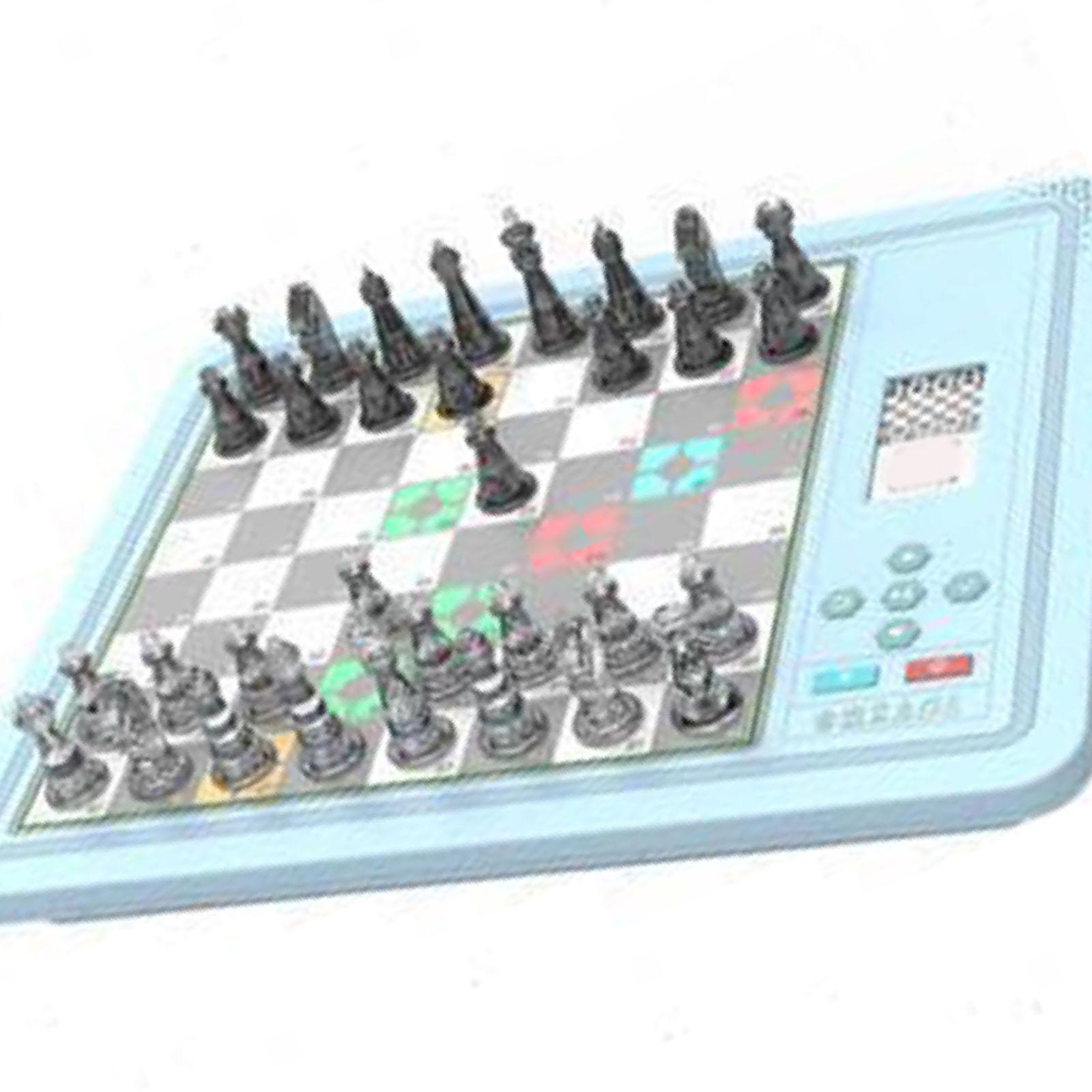 

Электронные шахматы с искусственным интеллектом противника 3 игровых режима Портативная магнитная компьютерная шахматная настольная игра синий