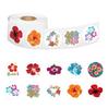 500 Stickers/roll Cartoon Hibiscus Flower Roll Stickers Reward Stickers Creative Handbook Tape