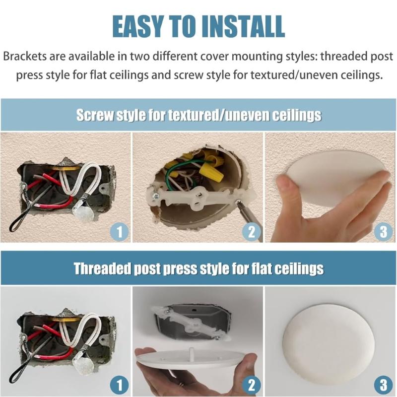 Easyly Installation Concealed Cover Plate Ceiling Cover Plate for 3.5 To 5 Inch Electrical Boxes