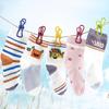 1pcs Portable Clothesline with 12 Clips Polychrome Outdoor No Punching Required Travel Camp Retractable Clothes Rope Drying Rack