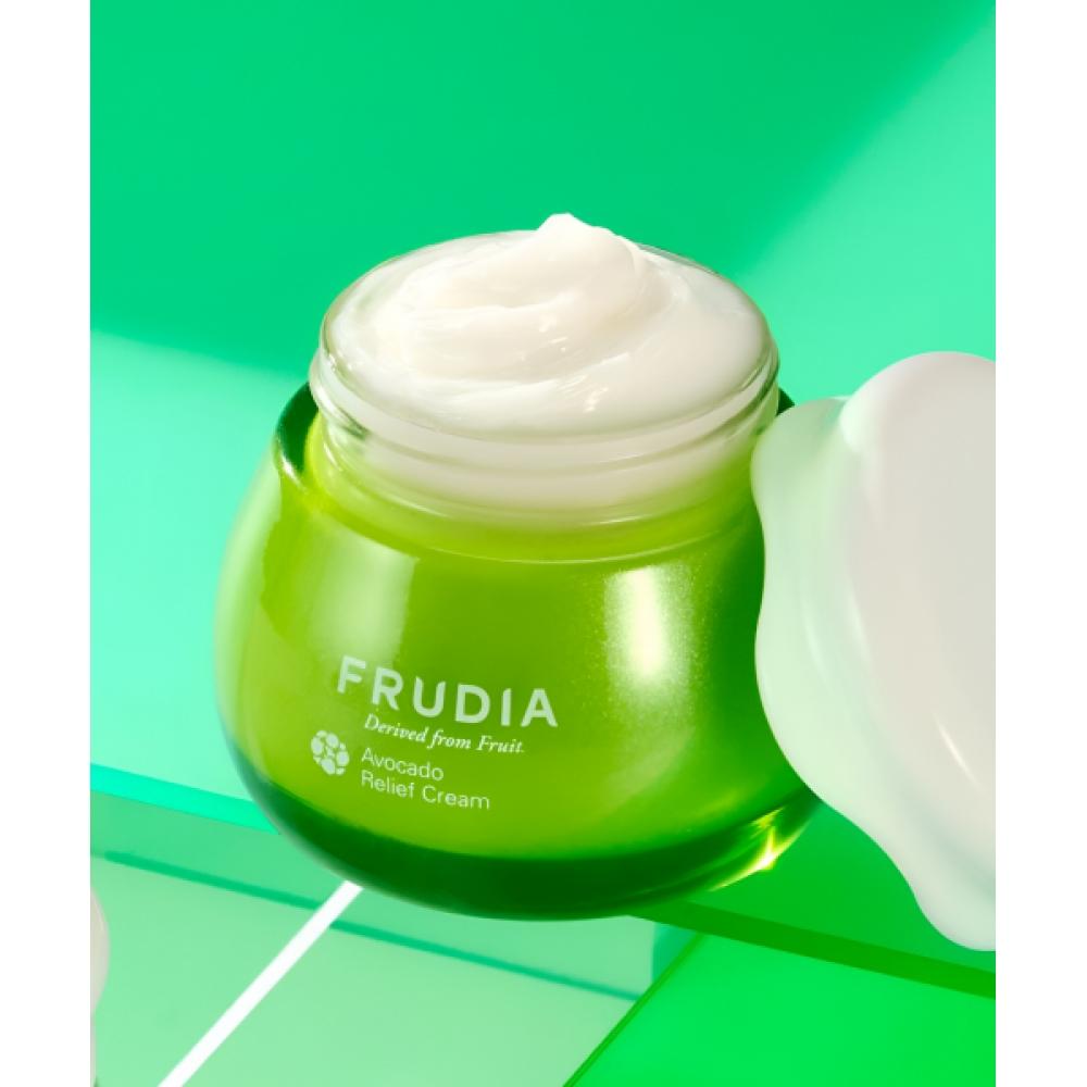 Frudia Avocado Relief Moisturizing Cream 55ml  Free Pouch Serum 