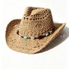 Spot Hollow Woven Beaded Accessories Western Cowboy Hat Cowboy Hat European and American Vacation Sunscreen Straw Hat