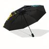 Firefighter, Heroic Automatic folding umbrella  simple eight rib design, bright color pattern, durable iron frame, ideal for travel and outd