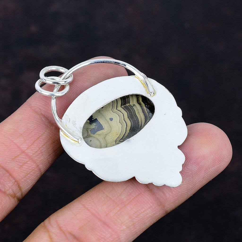 Pandantiv cu piatră prețioasă cu membrană de scoică, pandantiv floare, bijuterii lucrate manual, pandantiv din argint sterlin 925, pandantiv nou, cadouri pentru ea, bijuterii de designer