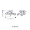 WOSTU Real 925 Sterling Silver Safety Pin Earrings CZ Ear Studs Minimalist Wedding Paperclip Earring Statement Jewelry Gift