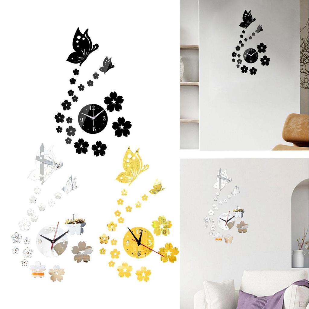 Aesthetic And Silent Wall Clock to Assemble with Acrylic Stickers for Artistic Modern