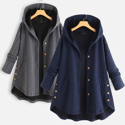 Cappotto autunnale da donna di grandi dimensioni 8XL Superficie in lino Cappotto caldo e spesso Felpe con cappuccio da donna Top Cappotti antivento oversize Miscele coreane