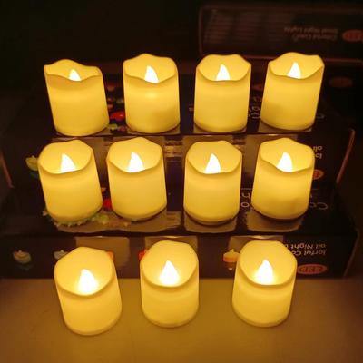 24τμχ Άκαπνες Φωτεινές Κεριά LED Δημιουργικά LED Κεράκια Ευχής Θερμό Λευκό Halloween Γάμος Χριστουγεννιάτικη Διακόσμηση Φως Κεριού