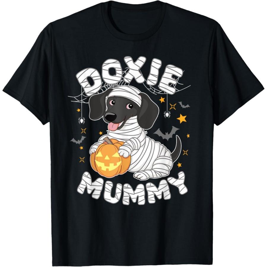 Halloween Costume Dachshund Dog Lover Doxie Mummy T-Shirt S