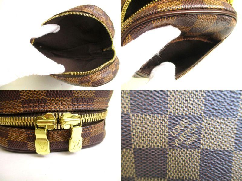 Authentic LOUIS VUITTON Special Order Damier Brown Leather Belt Bag Gange #9680  Refurbished