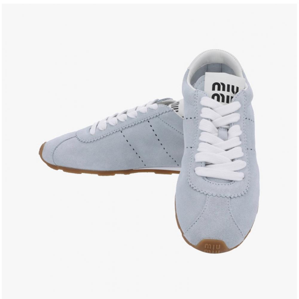 Miu Miu 5e114e 054 F0012 Plum Suede Sneakers