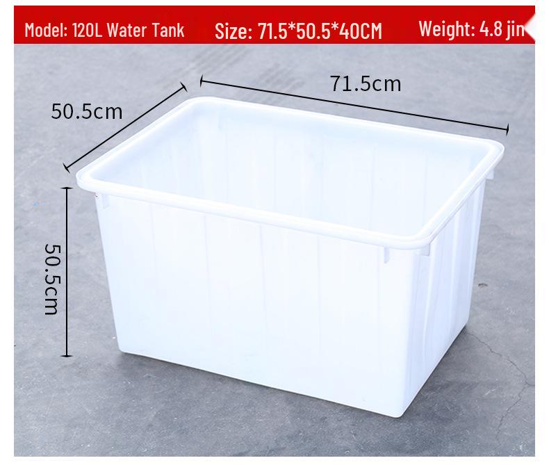 White 90-400L Thickened PE Square Water Storage & Aquatic Tank