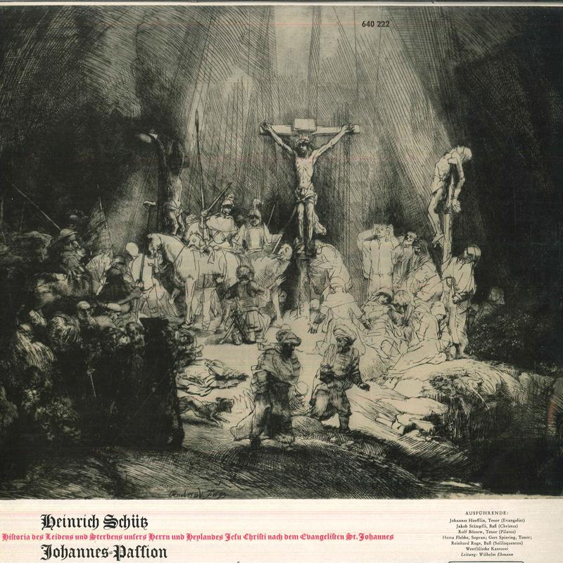 

LP Record WESTFALISCHE KANTOREI WILHELM EHMA Schtz JohannesPassion 640222 CANTATE 196 Germany Classical Used