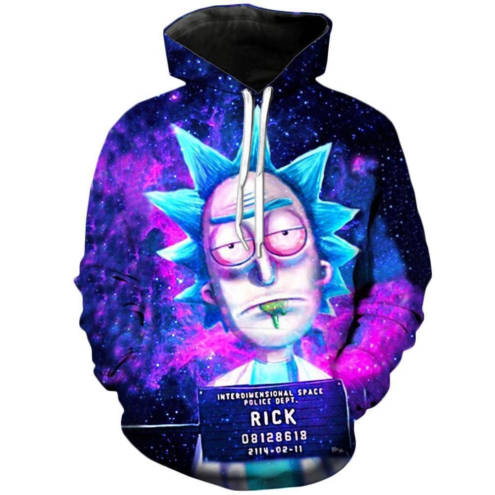 Cross Border Foreign Trade Rick and Morty Digital Printed Hoodie Hooded Men's Hoodie 3D Digital Printed Hoodie
