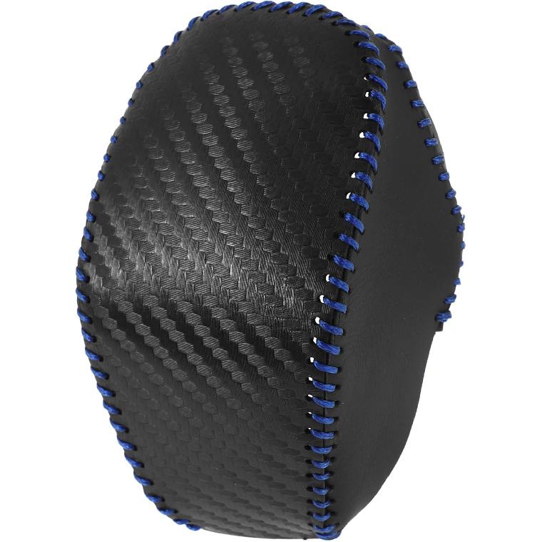 

Anti-Slip Gear Shift Knob Cover Car Stick Shifting Handle Protector for Toyota RAV4 2019-2024 Carbon Fiber Pattern Black Black Blue Microfiber