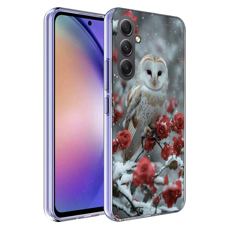 Owl in Winter Phone Case For Samsung A54 A34 A24 A14 A53 A33 A23 A13 A52S A32 A22 A12 A17 Galaxy A03S A04S A02S A42 A72 A73 A90
