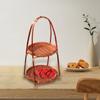 1Pcs Fruit Food Vegetable Bamboo Woven Basket 1/2/3 Layers Standing Tray Storage Basket  For Kitchen
