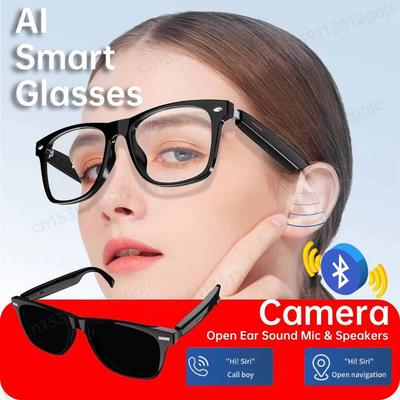 4K HD AI Smart Glasses Chat GPT 100MP Camera Recording Bluetooth Call Battery AI Voice Assistant Control Smart Glasses