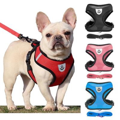 Dog Accessories Breathable Mesh Dog Harness and Leash Set Puppy Cat Harness Vest For Small Dogs Chihuahua Arnes Para Perro 35