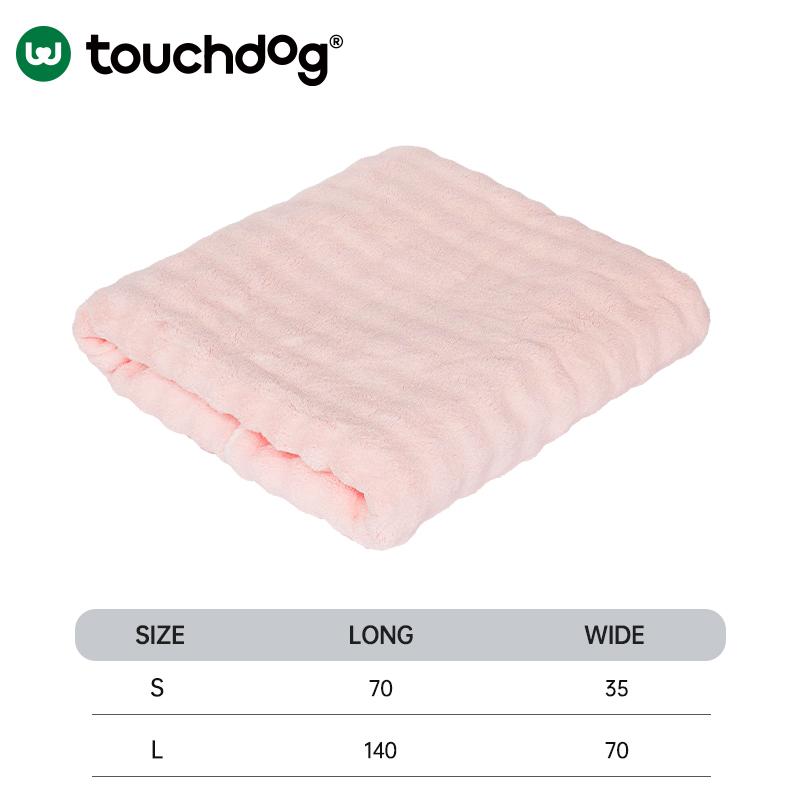 Touchdog Solid Fluffy Coral Fleece Pet Blanket Super Soft Thick Warm Dog Cat Cloud-Like Cozy Throw Blanket All Seasons (Pink,S) розовый