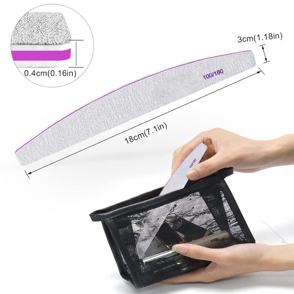 Xiaomi 10/25 PCS Nail File Professional Nail Files Reusable Double Sided Emery Board(100/180 Grit)Nail Styling Tools for Home Salon Use