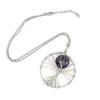 Hand-Wrapped Natural Crystal Agate Disc Tree Of Life Pendant Necklace N116