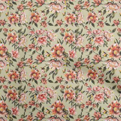 Cotton Flex Dusty Green Fabric Florals Craft Projects Decor Fabric Printed By The Yard 40 ιντσών