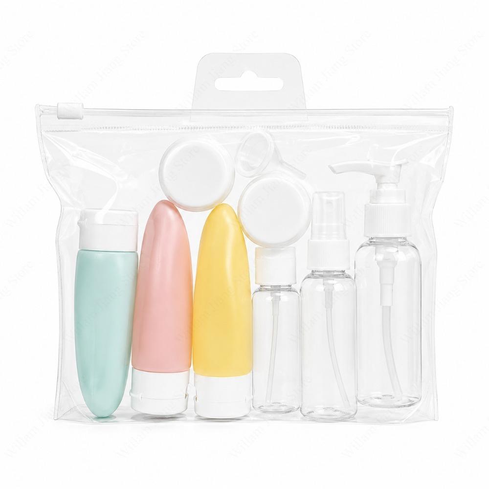3/11pcs Empty Travel Bottles Set Storage Bag Fine Mist Spray Bottle Squeeze Tubes Liquid Cream Lotion Containers For Trip