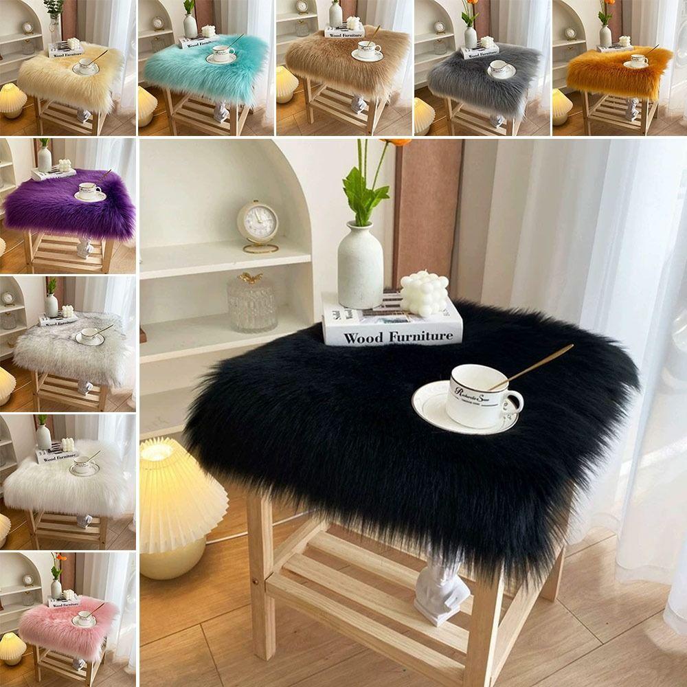 45*45cm Faux Fur Carpets Soft Shaggy Fur Rugs Sofa Pillow Cushion Seat Cushion Pad