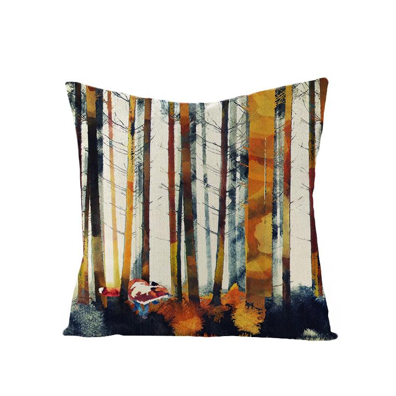 Home Decoration Supplies Landscape Painting Polyester Pillow Cover Home Geometric Abstract Sofa Cushion Cover
