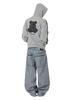 Openyard(Oy) Lace Dolly Hoodie Zip Up - Mid Gray