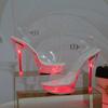 Fashion 2025 New 34-43 Sexy Super High Heel Shoes Luminous Slim Heel Platform Sandals Transparent Model Crystal Shoes Wedding Shoes