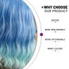Cynthia Blue Ombre Short Bob Synthetic Wigs For Women With Bangs Body Wave Cosplay Lolita Wig White Natural Heat Resistant Hair