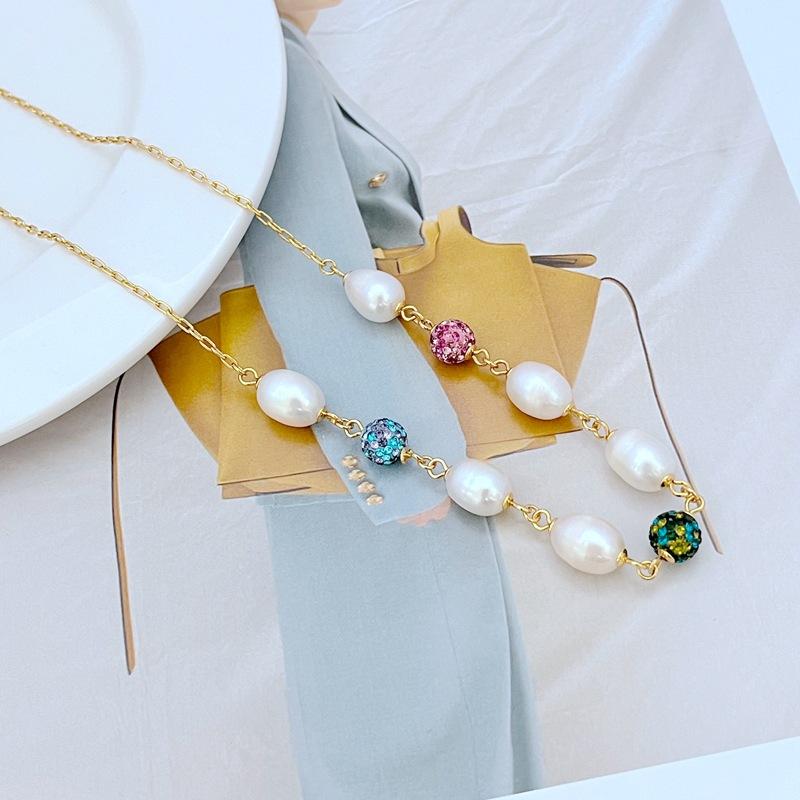 Новое поступление от Meierмоднаядоступнаяроскошнаяэлегантная инкрустированная разноцветным бриллиантовым шаром натуральная жемчужная бусина