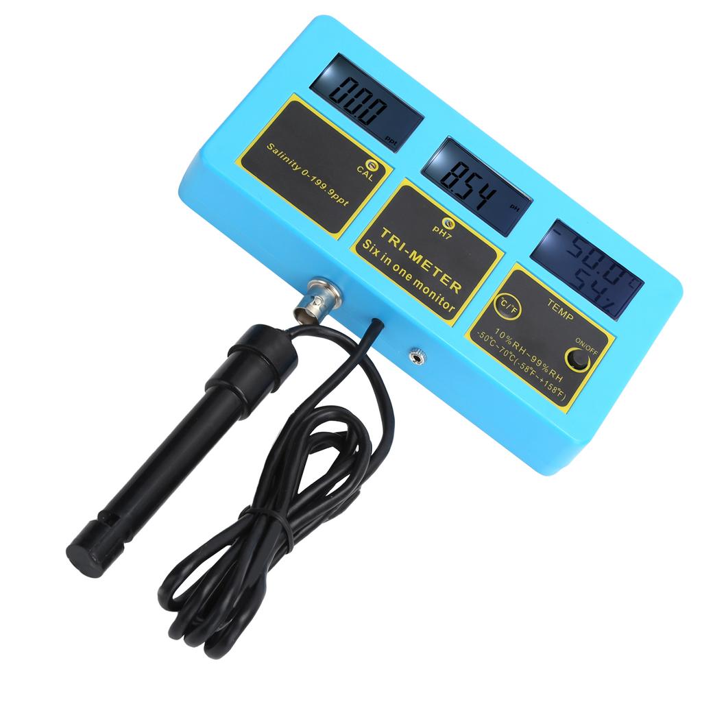 4 in 1 Water Quality Test Pen PH Salinity Meter Thermometer LongTerm Online Monitor for Fish Tank