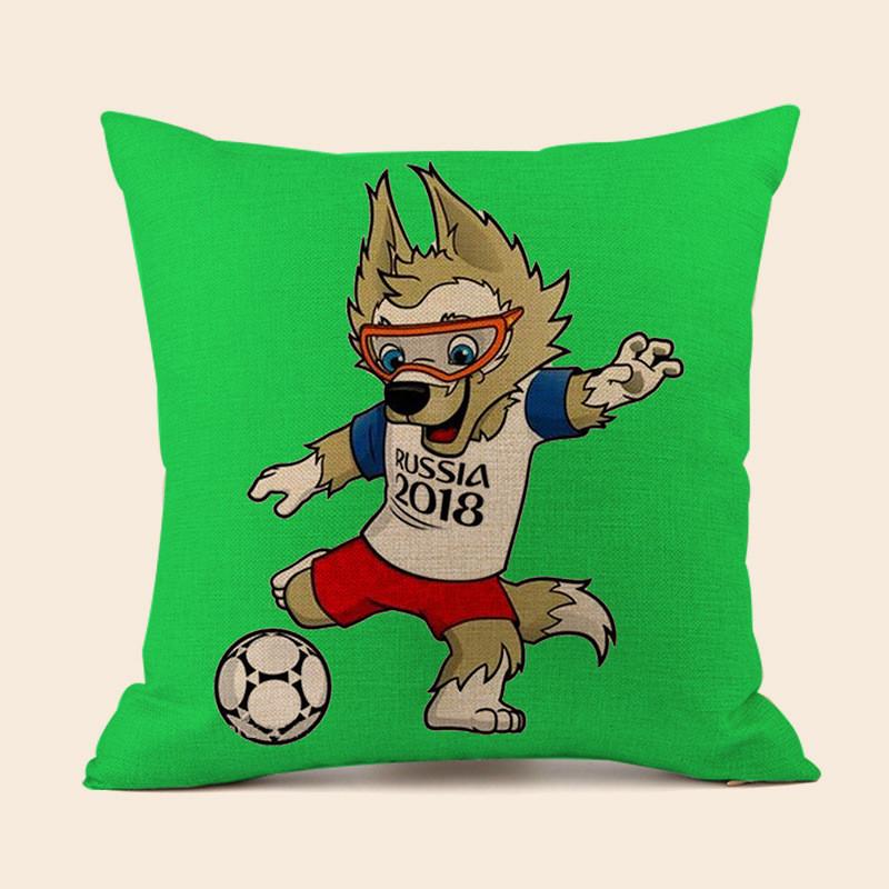 Soccer Fans World Cup 32 Teams Cotton Pillowcase With Emblem For Home Bar Lounge