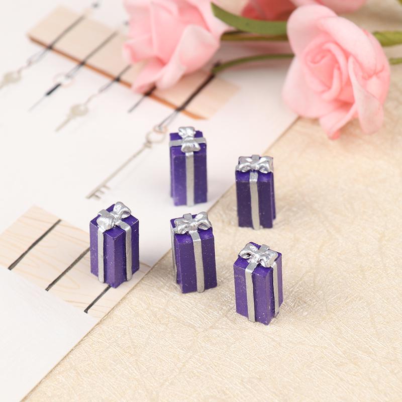 5PCS 1/12 Scale Miniature Dollhouse Christmas Gift Box Decoration Accessories