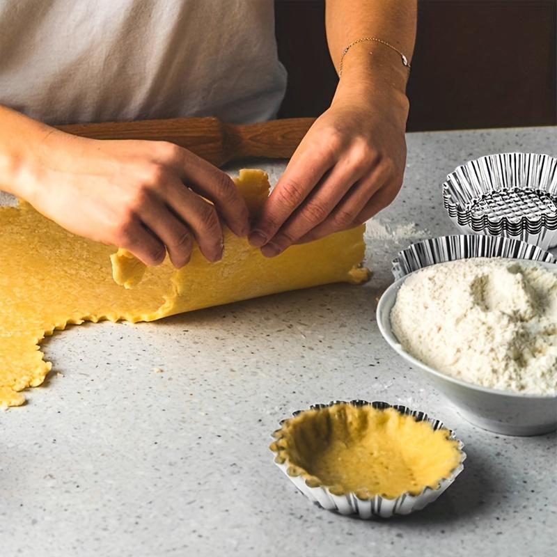 10pcs, Stainless Steel Egg Tart Molds (3.8''), Large Tart Molds, Pie Molds, Non-Stick Cake Baking Pans, Baking Tools,, Home Kitchen Items