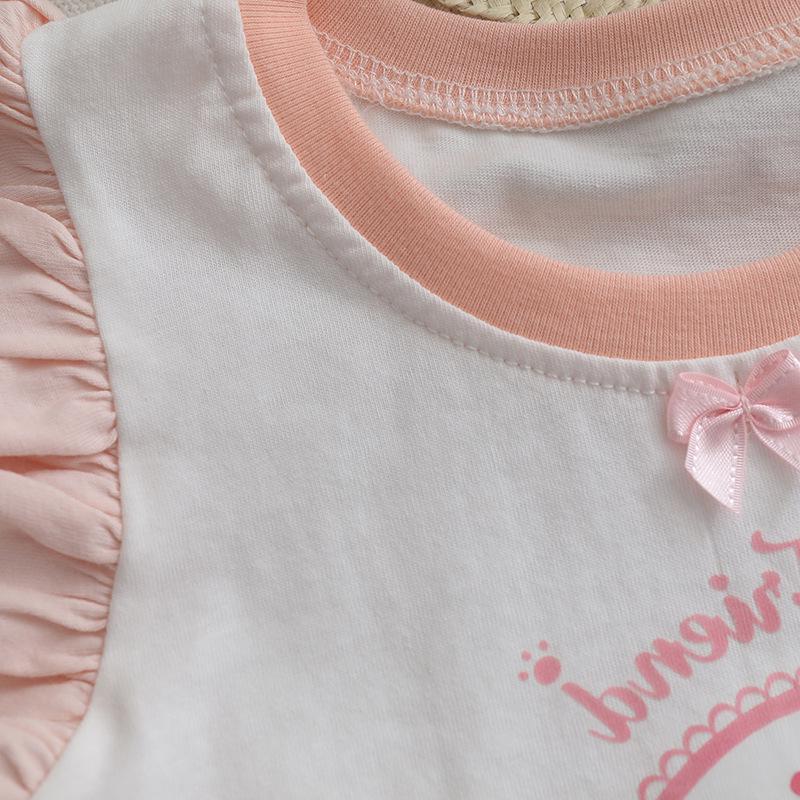 Girls' Summer Pajama Set: Cute Lantern Pumpkin Pants and Tulip Vest