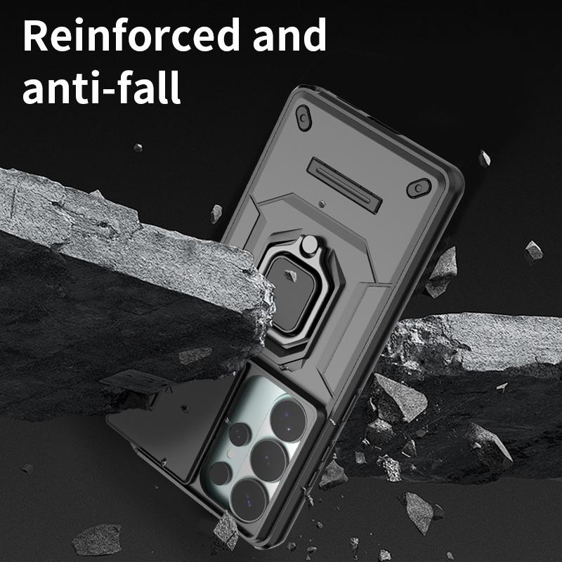 Rugged Armor Magnetic Bracket Case For Samsung Galaxy S26 Ultra S 26 Plus 5G GalaxyS26 Slide Camera Protection Shockproof Cover