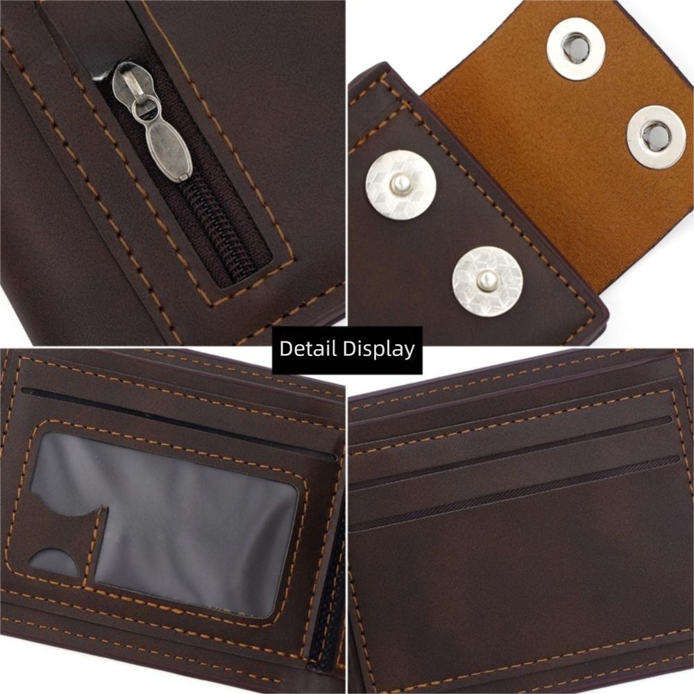 High Quality PU Leather Men's Wallet Short Portable Card Holder Bags Casual Multiple Card Slots Zero Wallet