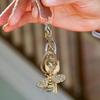 Bee Keychain Honeybee Car Keychain Backpack Decoration Key Holder Ring For Women Dad Sister Girls Teens Friends Teenagers