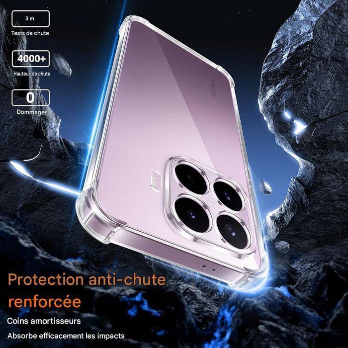 Coque + 2 Verres Trempés pour Xiaomi 17T, Silicone Anti-Rayures Transparent Coins Renforcés