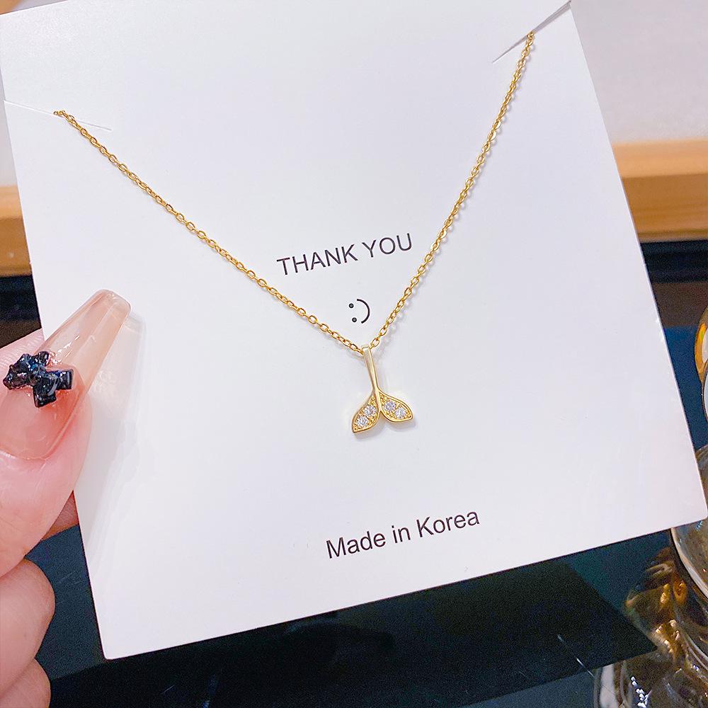 

Ожерелье с цирконом в виде хвоста русалки: Японская и корейская ключичная цепочка в стиле инфлюенсера с элегантной подвеской