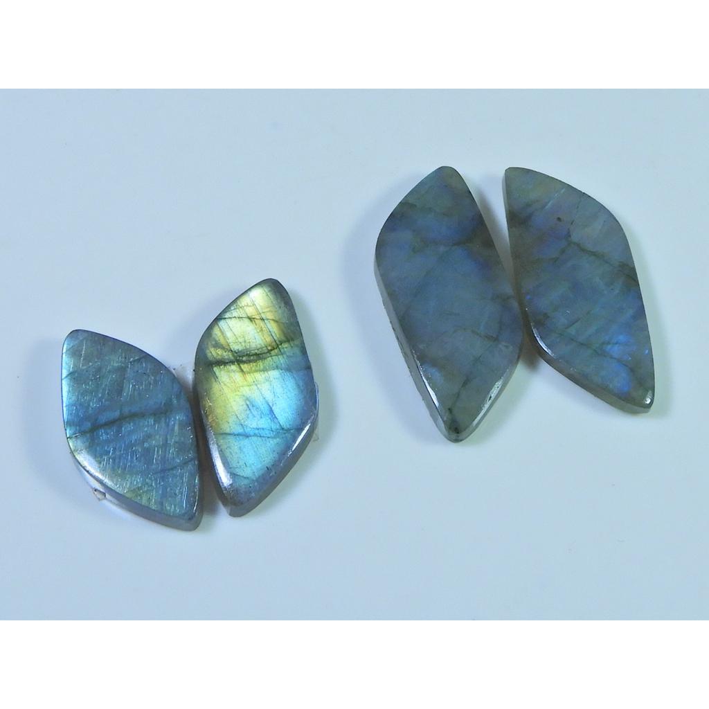 54Cts. Natural Labradorite (25-32mm each)  02Pcs Fancy Cabochon Matched Pair SK-3139